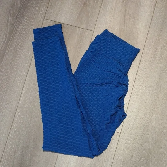 SHEIN Blue Textured Leggings - Picture 7 of 10